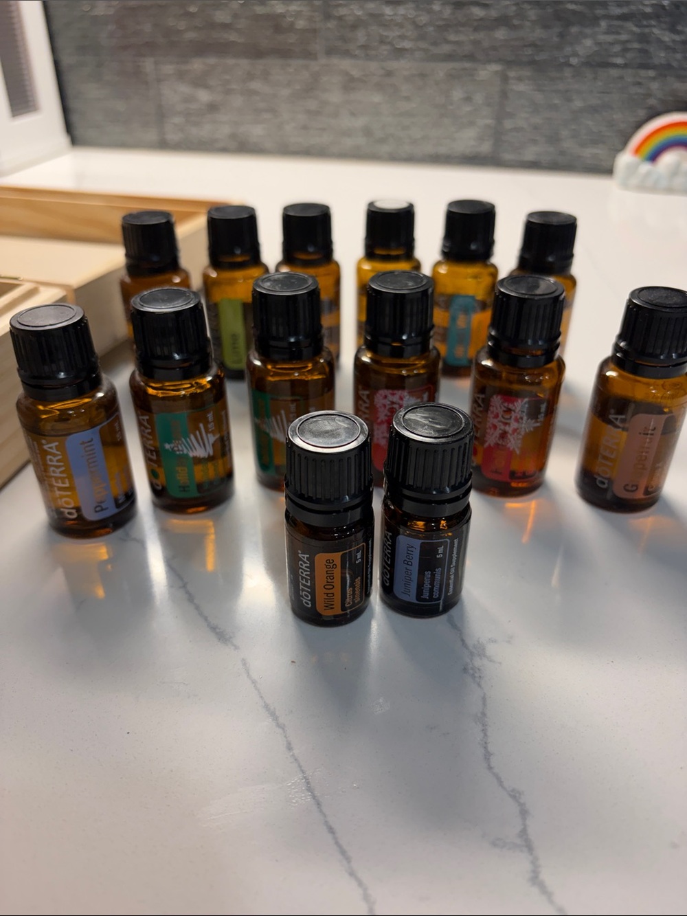 Doterra Amber Glass Essential Oil Bottles with Black Caps